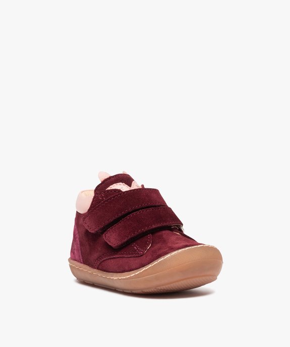 Chaussures premiers pas bébé fille dessus cuir à scratchs – NA!  vue2 - NA! - GEMO