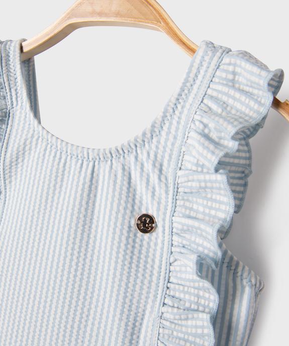 Maillot de bain une pièce à rayures et volants bébé fille - LuluCastagnette vue2 - LULUCASTAGNETTE - GEMO