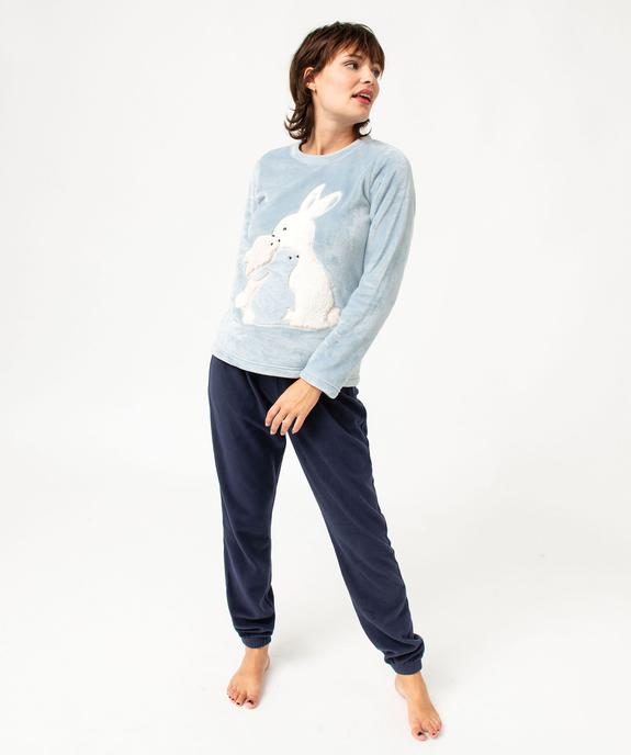 Pyjama chaud en maille peluche douillette femme vue2 - GEMO(HOMWR FEM) - GEMO