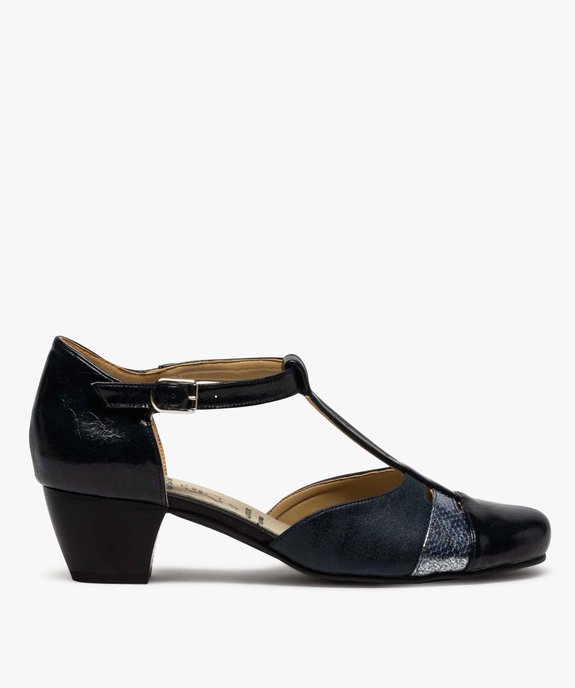 Escarpins femme confort salomés pailletées à talon vue1 - GEMO (CONFORT) - GEMO