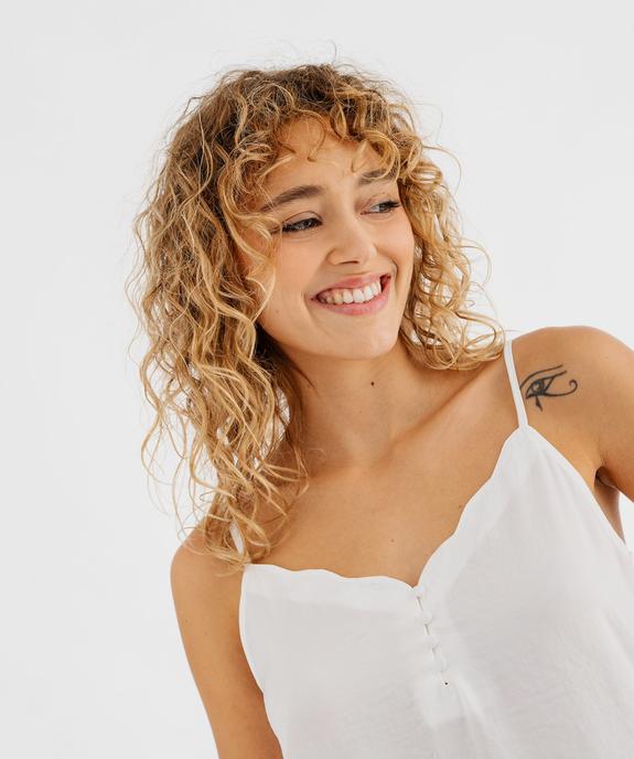 Débardeur à fines bretelles bi-matières femme  vue2 - GEMO(FEMME PAP) - GEMO