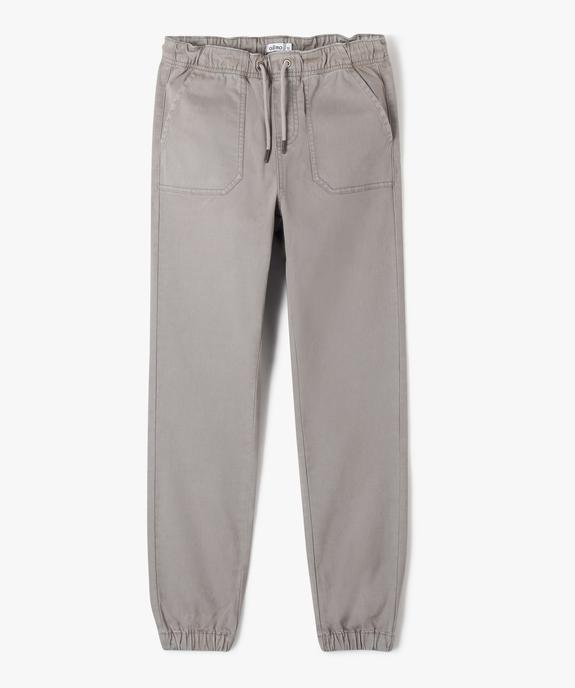 Pantalon en toile avec ceinture élastique garçon vue1 - GEMO 4G GARCON - GEMO