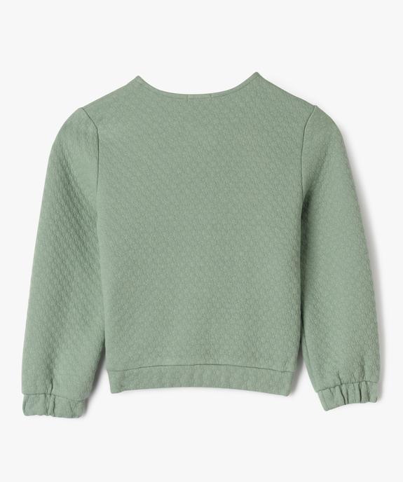 Sweat zippé en maille fantaisie fille vue13 - GEMO (ENFANT) - GEMO