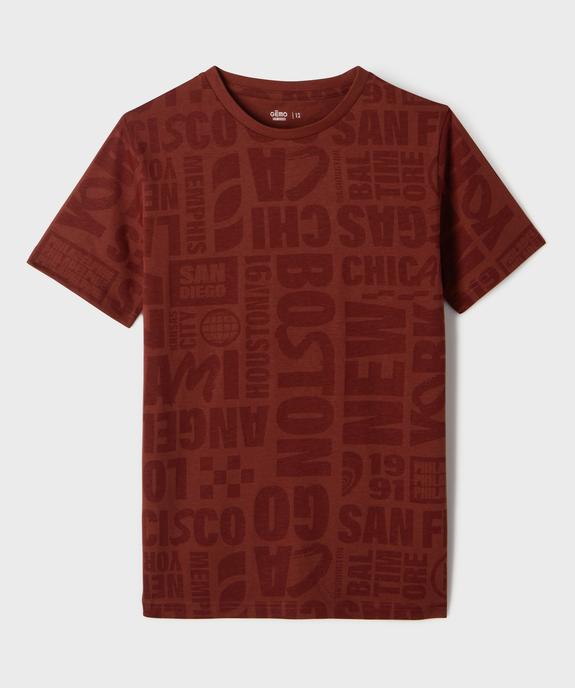 Tee-shirt manches courtes avec motif streetwear garçon vue1 - GEMO 4G GARCON - GEMO