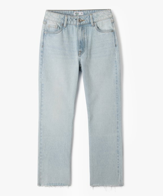 Jean coupe Regular taille haute avec bas sans coutures fille vue4 - GEMO (JUNIOR) - GEMO
