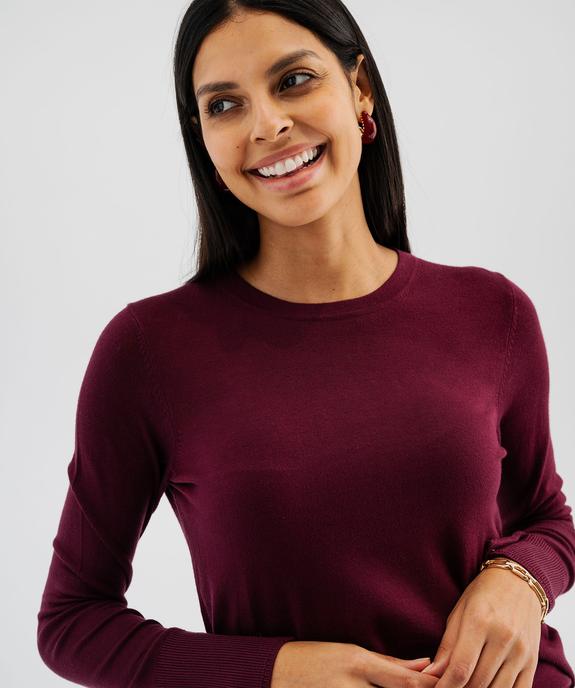 Pull col rond en maille viscose fine et souple femme vue2 - GEMO 4G FEMME - GEMO