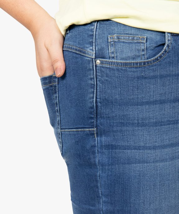 Jean femme grande taille coupe Slim aspect usé vue2 - GEMO (G TAILLE) - GEMO