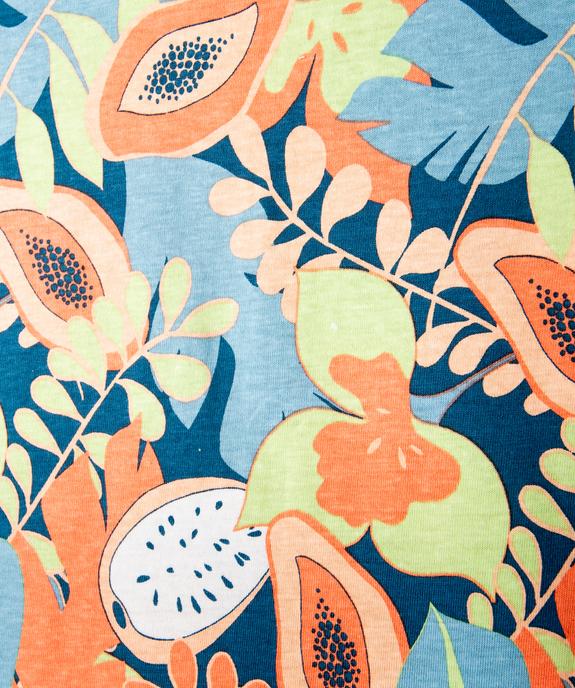 Tee-shirt manches courtes à motifs fleuris fille vue2 - GEMO (JUNIOR) - GEMO