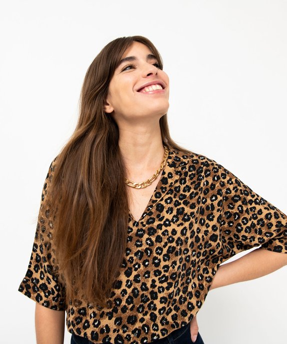 Blouse imprimée ample à manches chauve-souris femme vue1 - GEMO 4G FEMME - GEMO