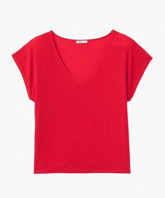 Tee-shirt femme scintillant à manches ultra courtes vue4 - GEMO(FEMME PAP) - GEMO