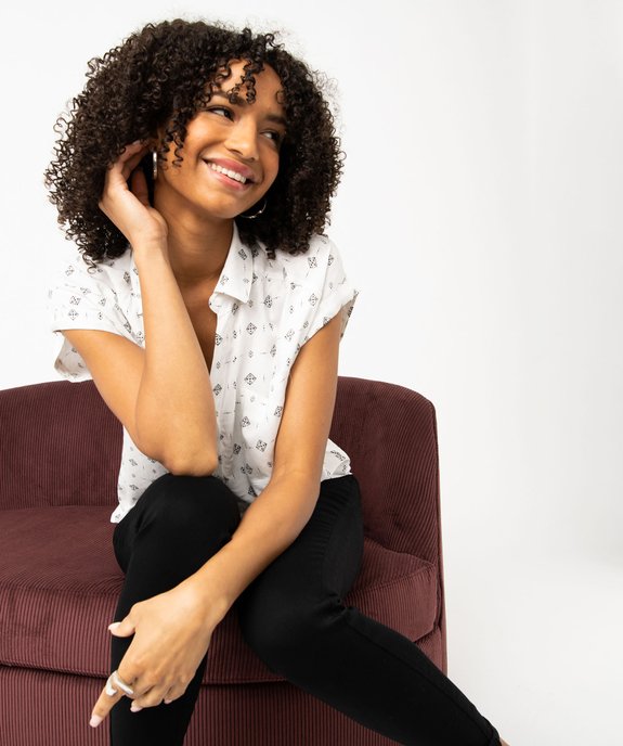 Chemise imprimée à manches courtes femme vue1 - GEMO(FEMME PAP) - GEMO