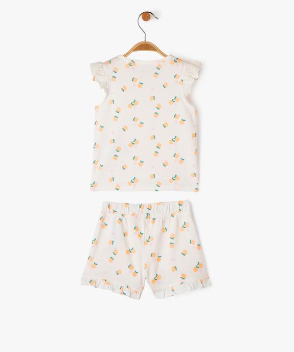 Pyjashort 2 pièces avec motifs fruits bébé fille vue3 - GEMO 4G BEBE - GEMO