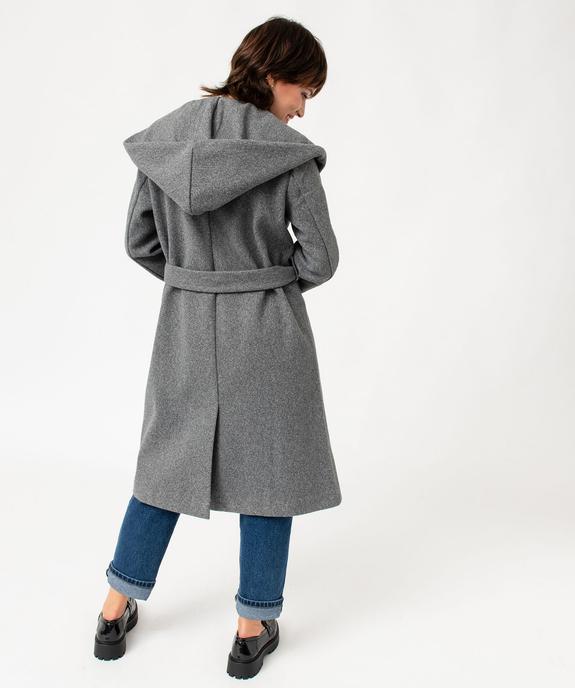 Manteau mi-long à grand col capuche femme vue3 - GEMO(FEMME PAP) - GEMO