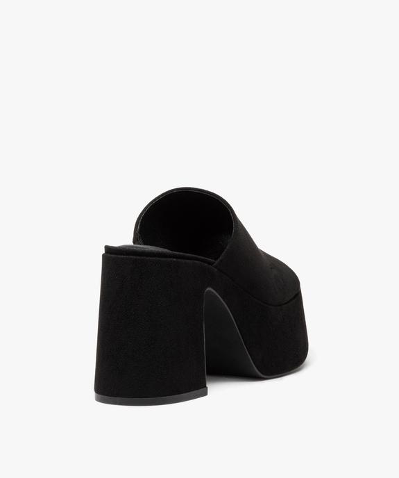 Mules femme à talon flare unies avec semelle plateforme vue4 - GEMO(URBAIN) - GEMO