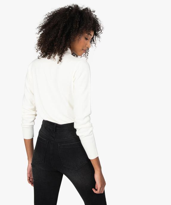 Pull femme col montant coloris uni vue3 - GEMO (MAILLE) - GEMO