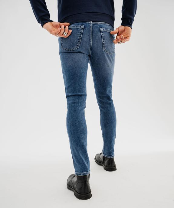 Jean slim en denim de coton stretch délavé homme vue4 - GEMO 4G HOMME - GEMO