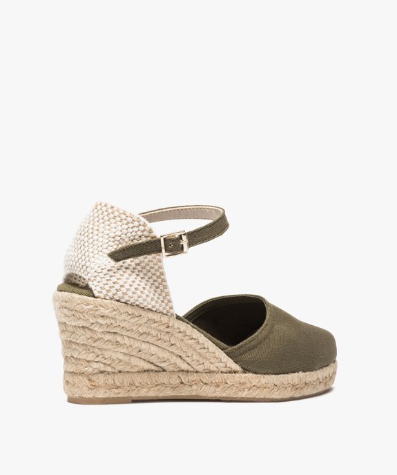Sandales femme en toile et talon compensé en corde vue4 - GEMO(URBAIN) - GEMO