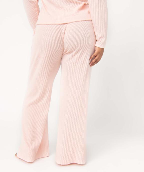 Pantalon d’intérieur femme grande taille en maille côtelée vue3 - GEMO(HOMWR FEM) - GEMO