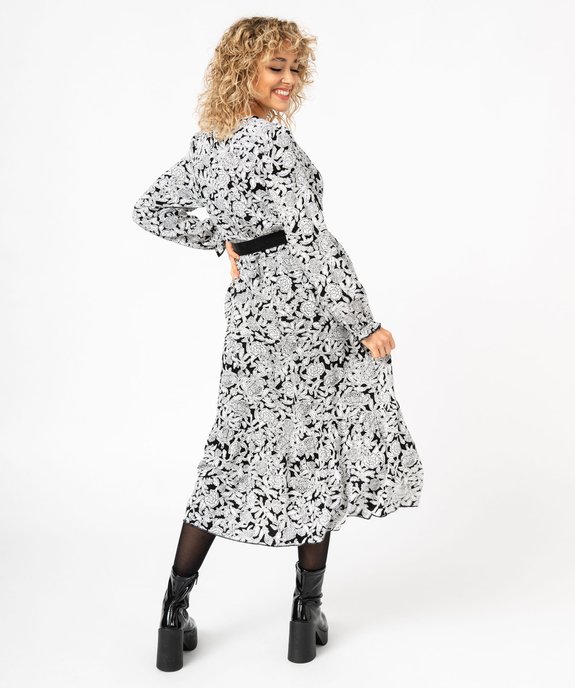 Robe de grossesse empire longue et fluide col cache-cœur vue3 - GEMO 4G FEMME - GEMO