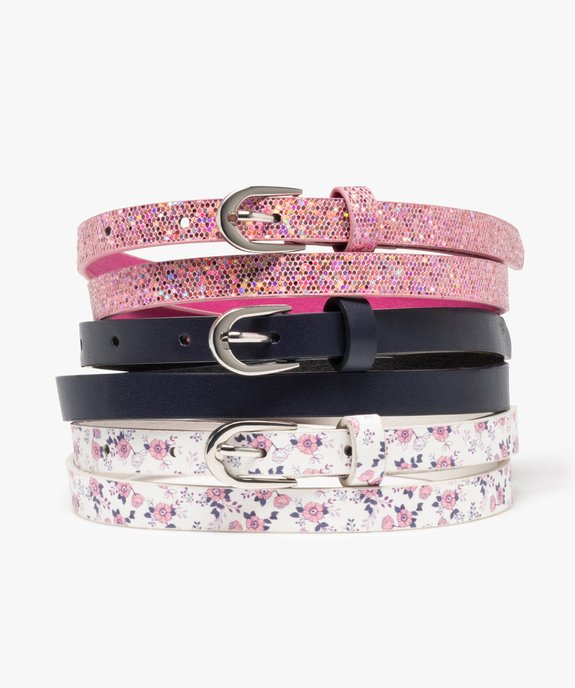 Ceintures fille fine à boucle (lot de 3) vue1 - GEMO (ENFANT) - GEMO