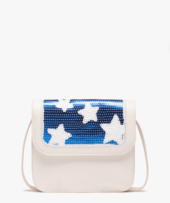 Sac fille avec rabat en sequins brodés motifs étoiles vue1 - GEMO (ENFANT) - GEMO
