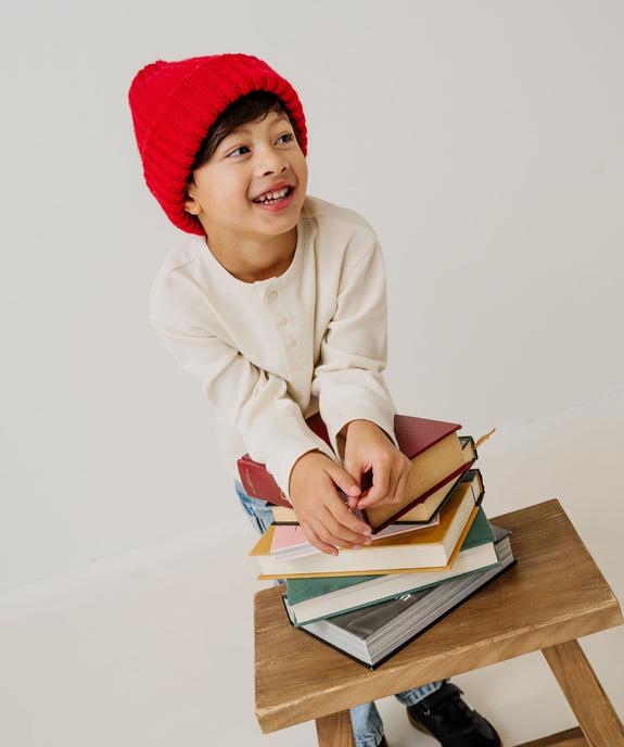 Tee-shirt manches longues en maille nid d’abeille garçon vue5 - GEMO 4G GARCON - GEMO