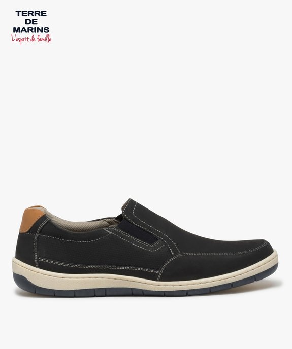 Chaussures bateau homme dessus cuir perforé – Terre de Marins vue1 - TERRE DE MARINS - GEMO