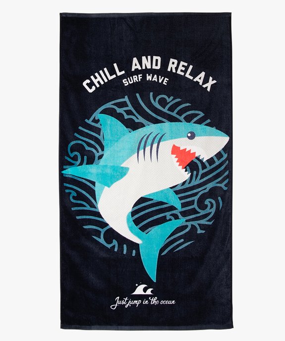 Drap de plage enfant avec motif requin vue1 - GEMO (ENFANT) - GEMO