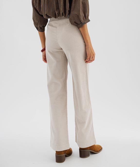 Pantalon large en velours côtelé à pont décoratif femme vue3 - GEMO(FEMME PAP) - GEMO