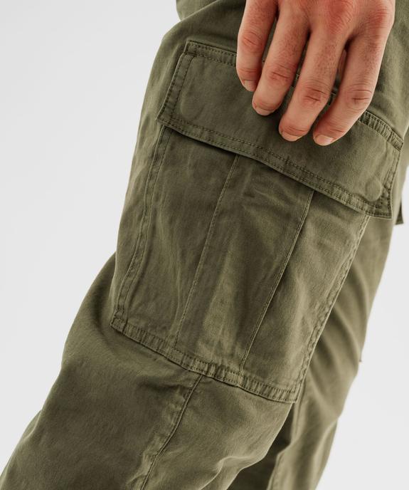 Pantalon cargo loose coloris unique homme vue4 - GEMO 4G HOMME - GEMO