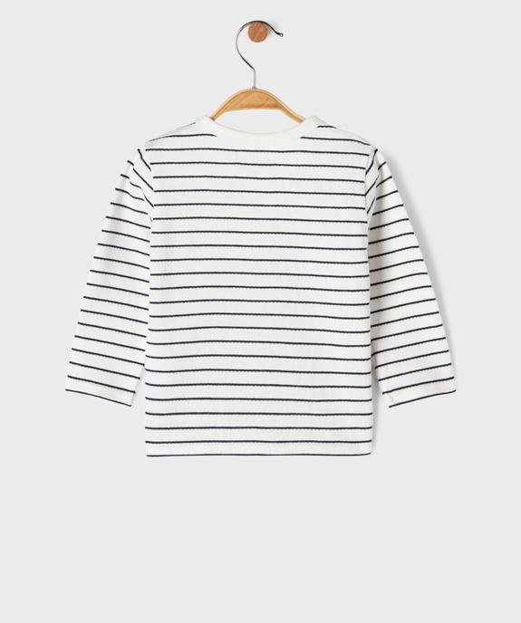 Tee-shirt manches longues à rayures et motif ourson bébé garçon - LuluCastagnette vue4 - LULU CASTAGNETTE GEMO FOR GOOD - GEMO