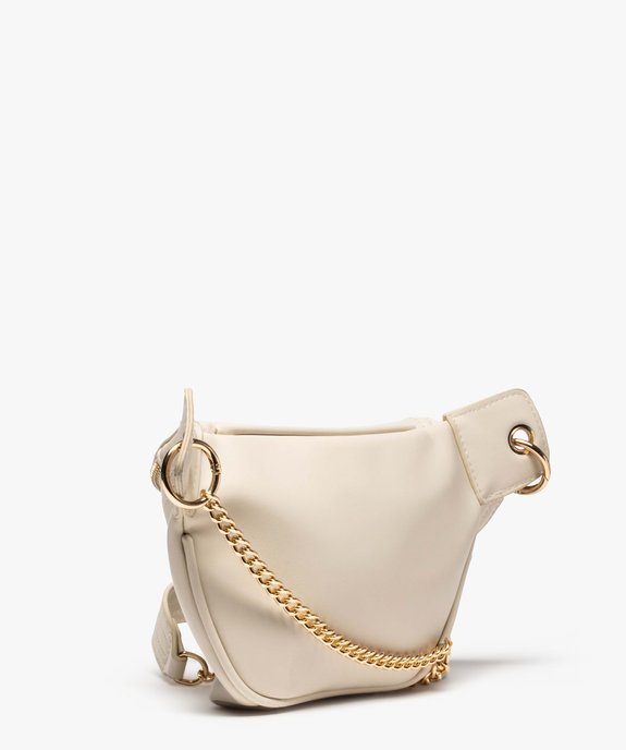 Sac besace femme forme banane  à détails dorés vue2 - GEMO (ACCESS) - GEMO