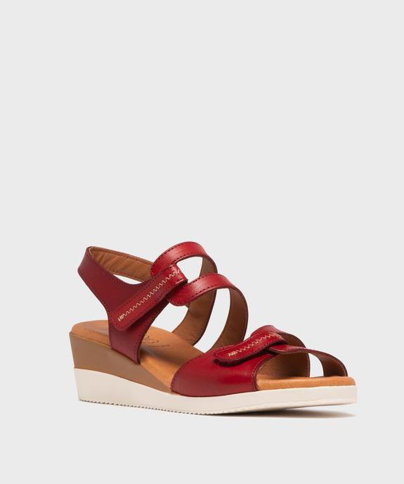 Sandales femme compensées à brides scratch en cuir vue8 - VALENTINA BALDA - GEMO