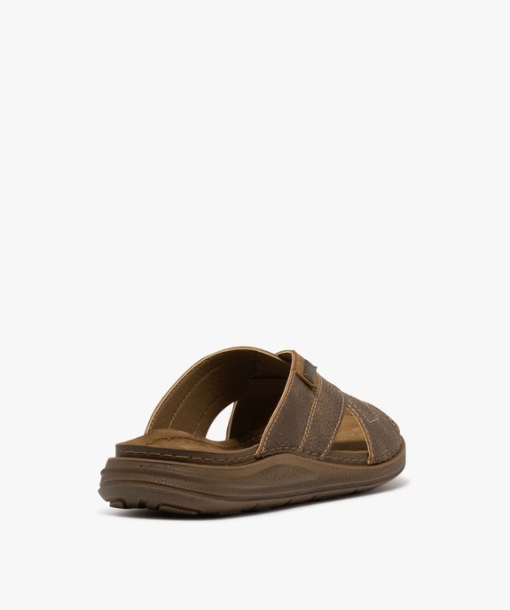 Mules confort à larges brides croisées et semelle intérieure cuir homme vue4 - G'FLEX - GEMO
