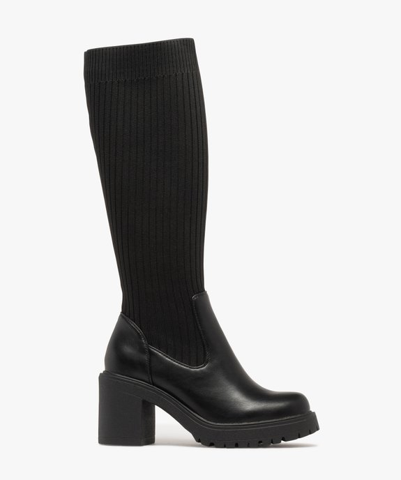 Bottes à semelle crantée avec tige chaussette femme vue1 - 5 MILES - GEMO