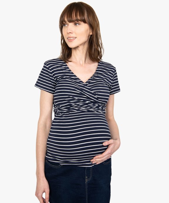 Tee-shirt d’allaitement à manches courtes (lot de 2) vue1 - GEMO (MATER) - GEMO