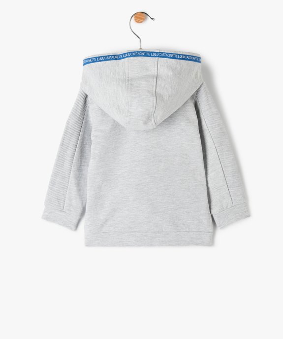 Sweat bébé garçon zippé à capuche – LuluCastagnette vue3 - LULUCASTAGNETTE - GEMO