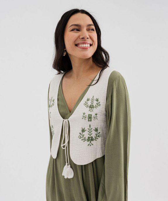Robe fluide à manches longues avec gilet sans manches femme vue5 - GEMO(FEMME PAP) - GEMO