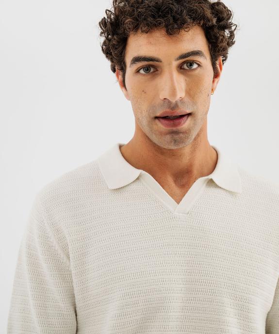Polo manches courtes en maille fantaisie homme vue1 - GEMO 4G HOMME - GEMO