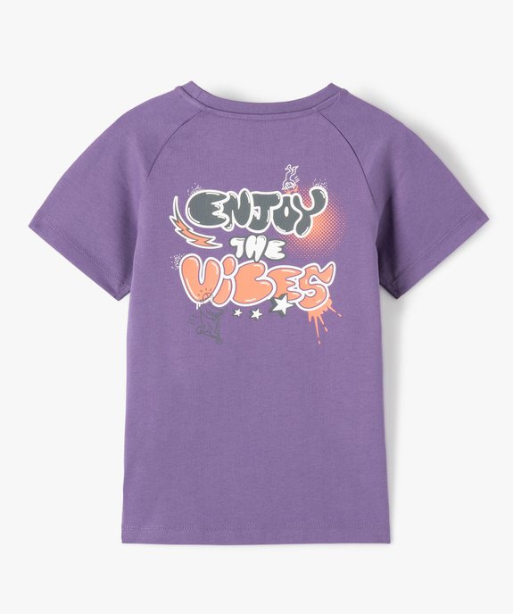 Tee-shirt garçon à manches courtes avec motif streetwear au dos vue3 - GEMO 4G GARCON - GEMO