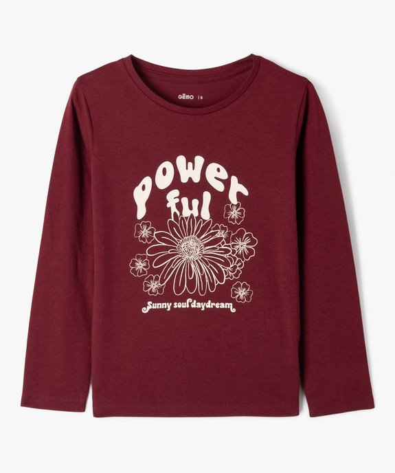 Tee-shirt à manches longues avec motif fille vue1 - GEMO (ENFANT) - GEMO