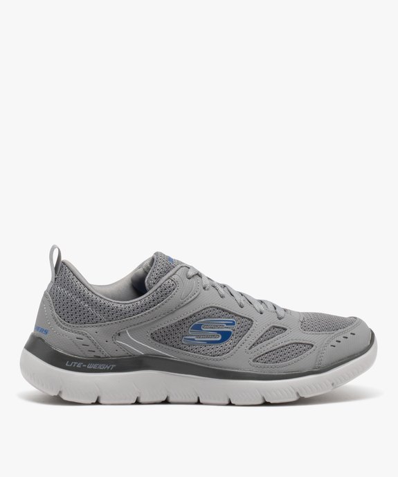Baskets homme unies détails en mesh - Skechers vue1 - SKECHERS - GEMO