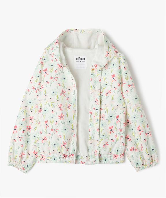 Blouson déperlant à capuche à motifs fleuris fille vue2 - GEMO (ENFANT) - GEMO