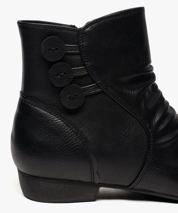 Bottines femme unies à talon plat et dessus drapé vue6 - G'FLEX - GEMO