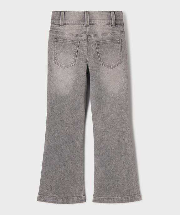 Jean flare taille ajustable en coton stretch fille vue3 - GEMO 4G FILLE - GEMO