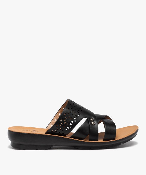 Mules femme confort unies à bride ajourée vue1 - GEMO (CONFORT) - GEMO