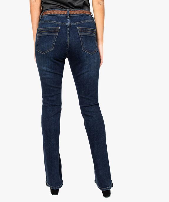 Jean femme coupe Bootcut avec ceinture tressée vue3 - GEMO(FEMME PAP) - GEMO