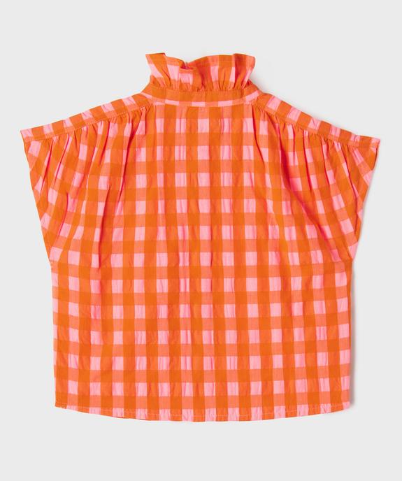 Chemise à carreaux sans manches avec col à volants fille vue3 - GEMO (ENFANT) - GEMO
