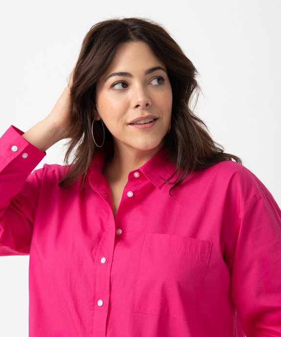 Chemise femme grande taille en coton   vue2 - GEMO (G TAILLE) - GEMO