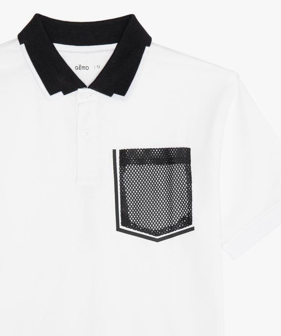 Polo garçon à manches courtes avec poche poitrine fantaisie vue2 - GEMO (ENFANT) - GEMO